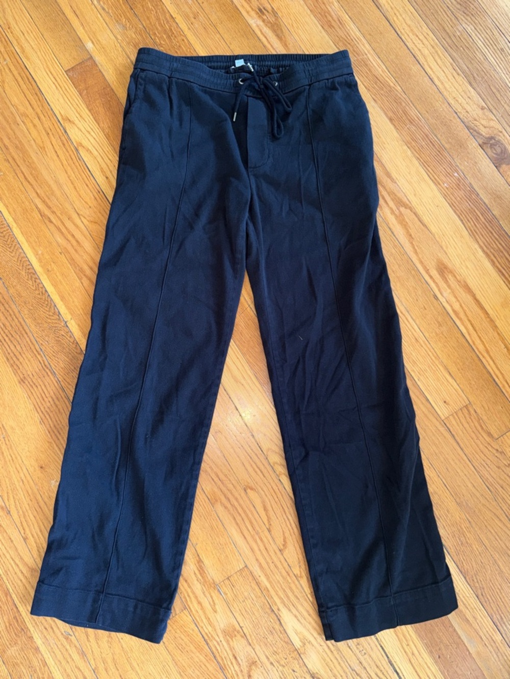 James Perse Black Drawstring Relaxed Sweatpants modal cotton blend size 2 29"